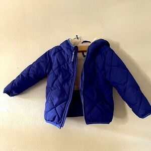 3T light, blue, winter, puffer jacket, with fuzzy warm inside